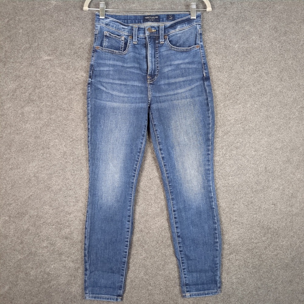 Lucky Brand Bridgette High Rise Skinny‎ Ankle Jeans Womens 4 27 Medium Wash Blue - Picture 2 of 16